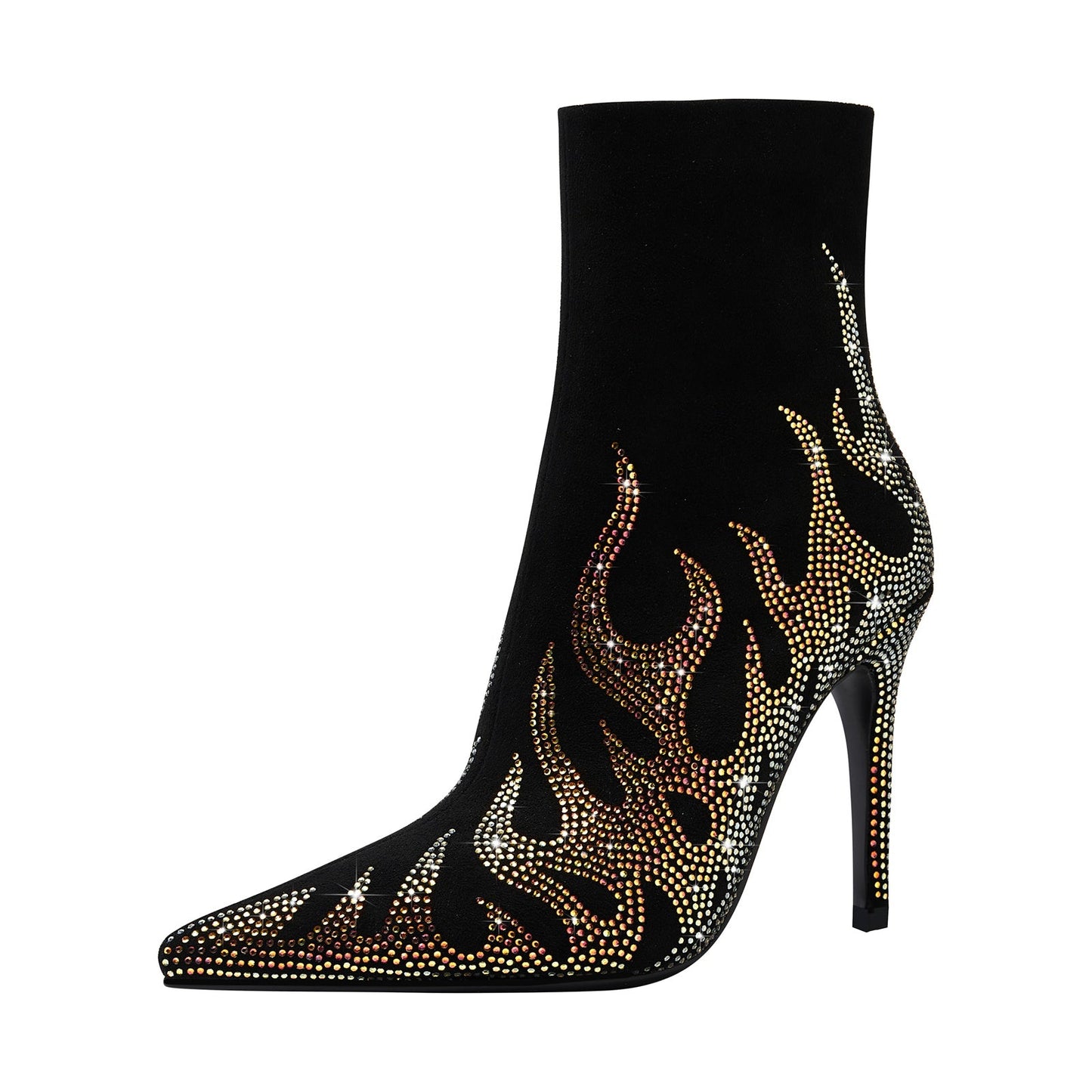 Golden Fire Black Ankle Boots-2