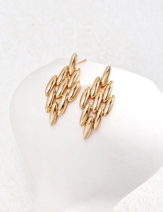 Oval Wheat Earrings-0