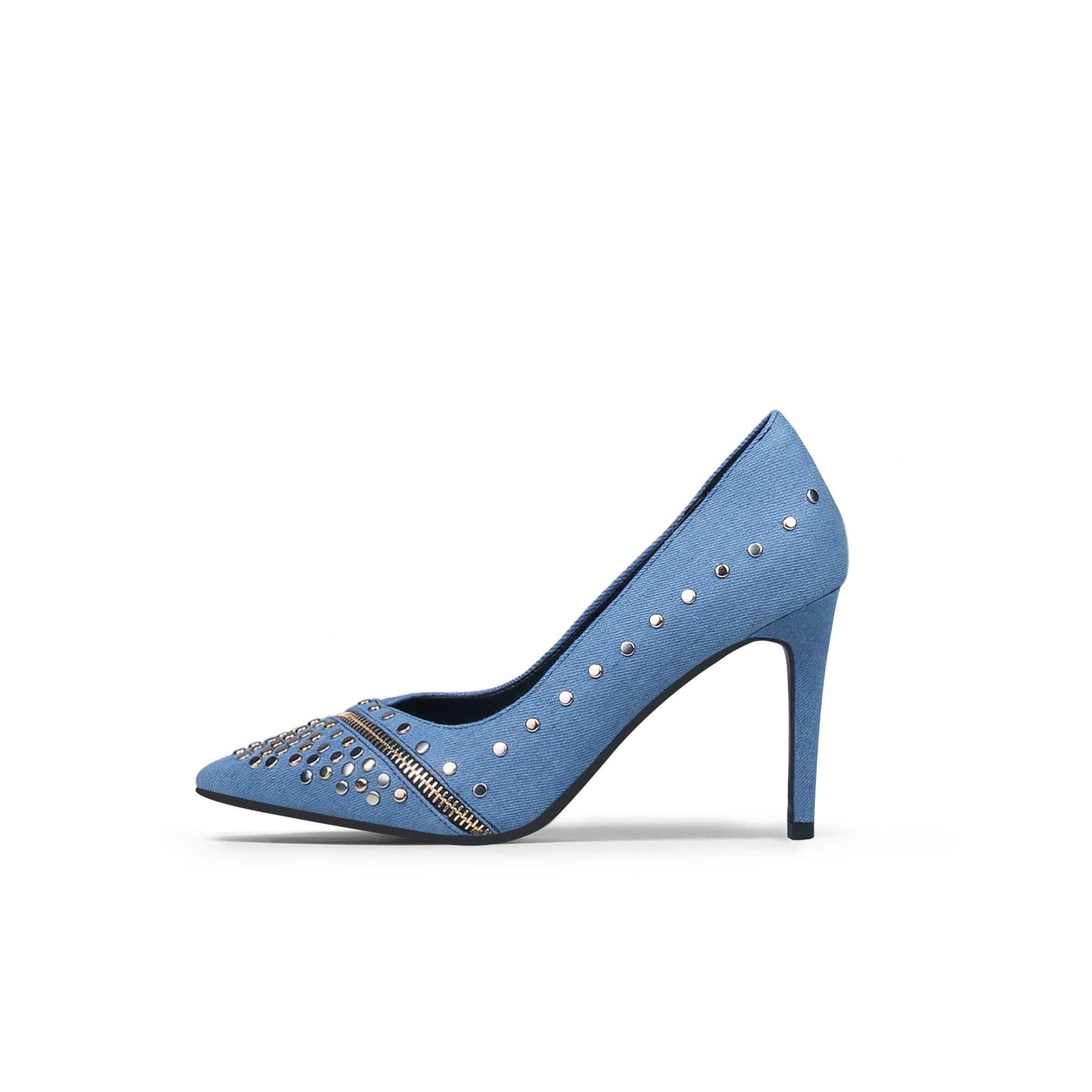 Bling Denim Pointed Toe Pumps-0