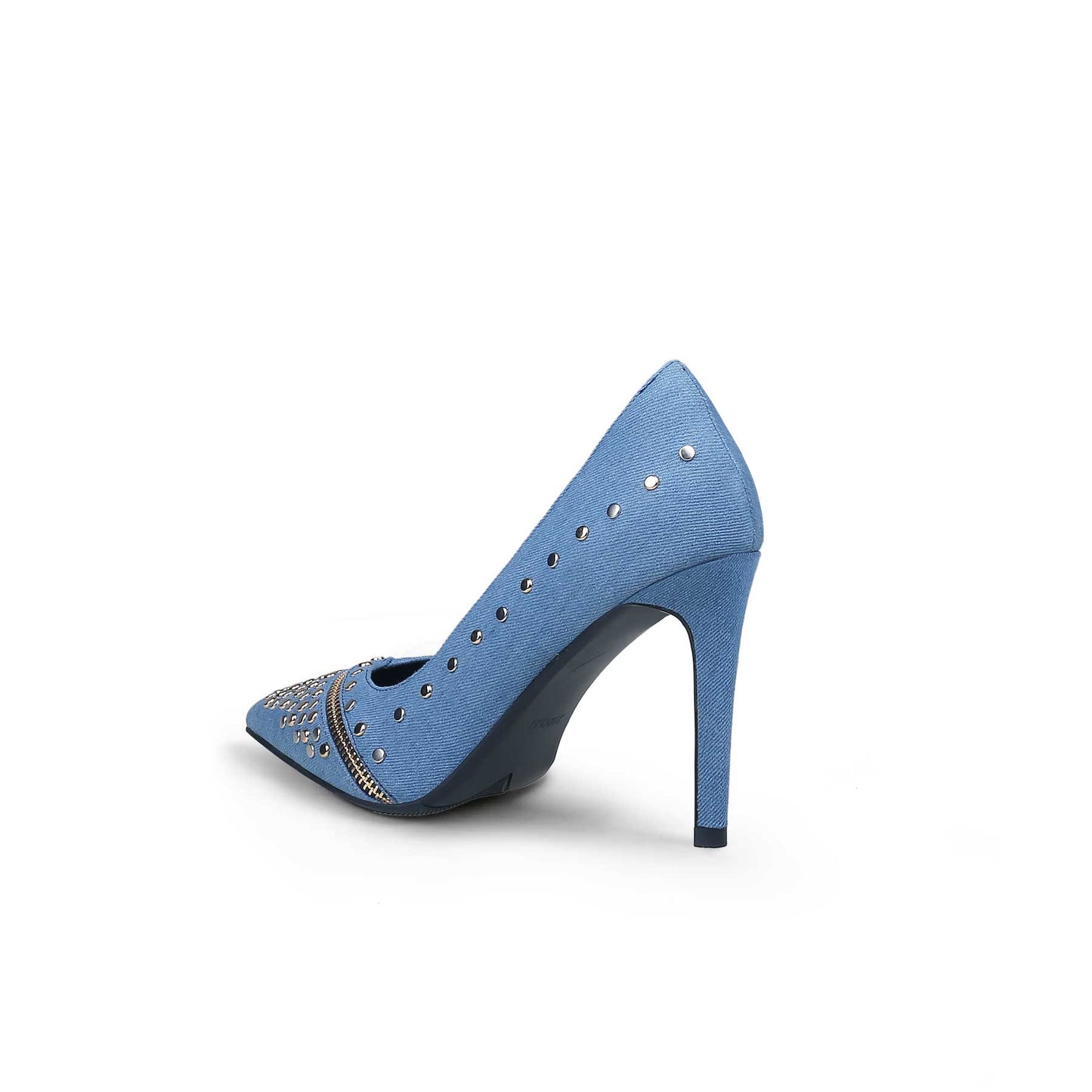 Bling Denim Pointed Toe Pumps-3