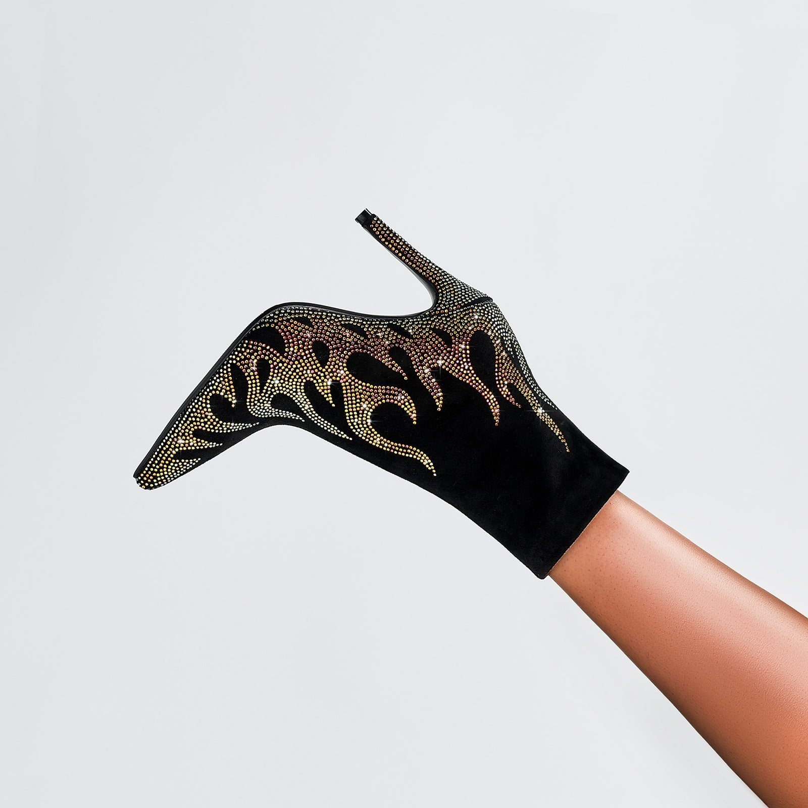 Golden Fire Black Ankle Boots-1