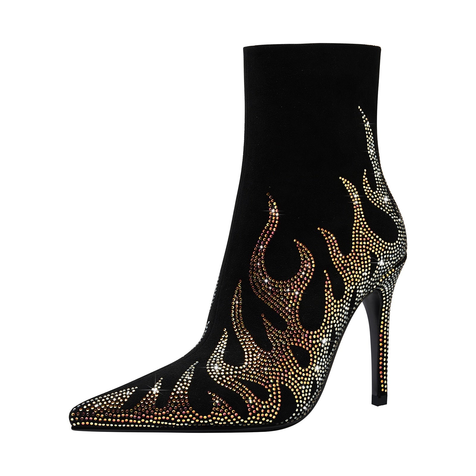 Golden Fire Black Ankle Boots-2