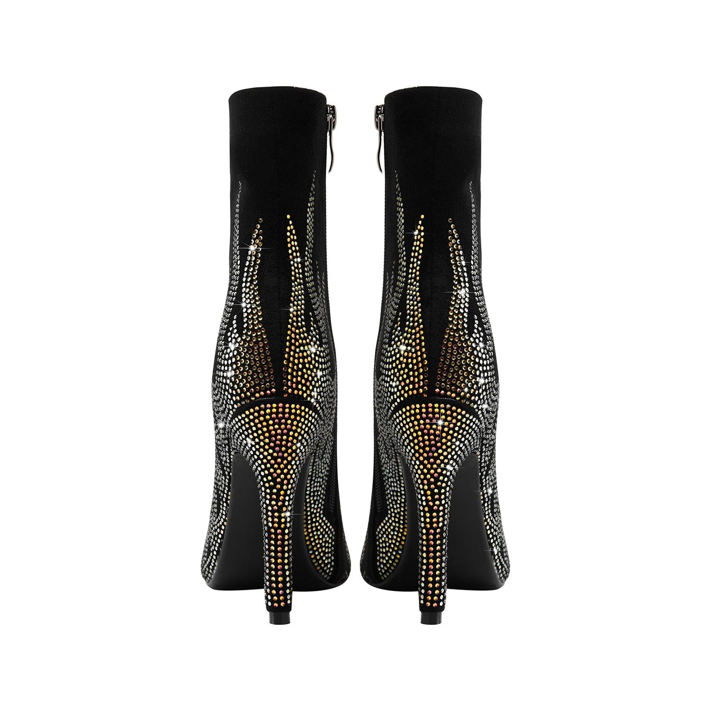 Golden Fire Black Ankle Boots-4