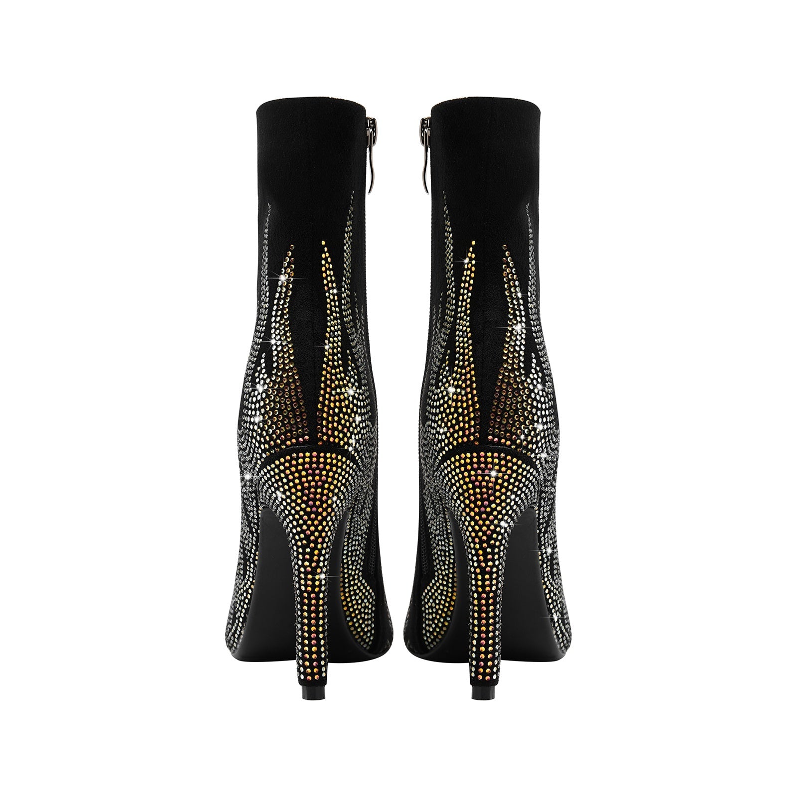 Golden Fire Black Ankle Boots-4