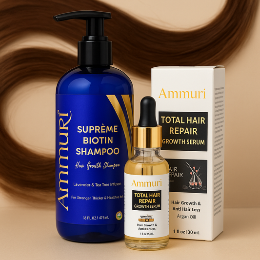 Biotin DHT Blocker Shampoo & Hair Growth Oil Set | Unisex Thinning Hair Treatment for Hair Loss & Repair | Ammuri Skincare UK-0